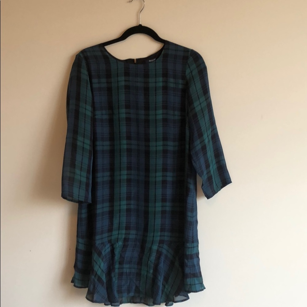 Madewell black watch plaid dress